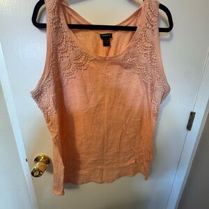 torrid peach crochet-shoulder tank